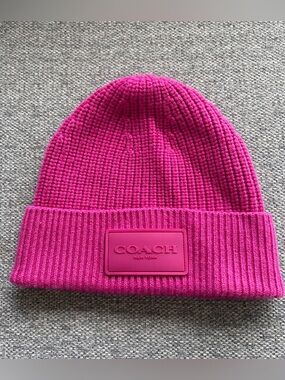 Coach Hot Pink Knit Beanie